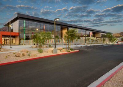 view of the Betty Engelstad School of Health Sciences, College of Southern Nevada from the parking lot